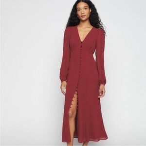 Reformation Brogan Long Sleeve Midi Dress 12